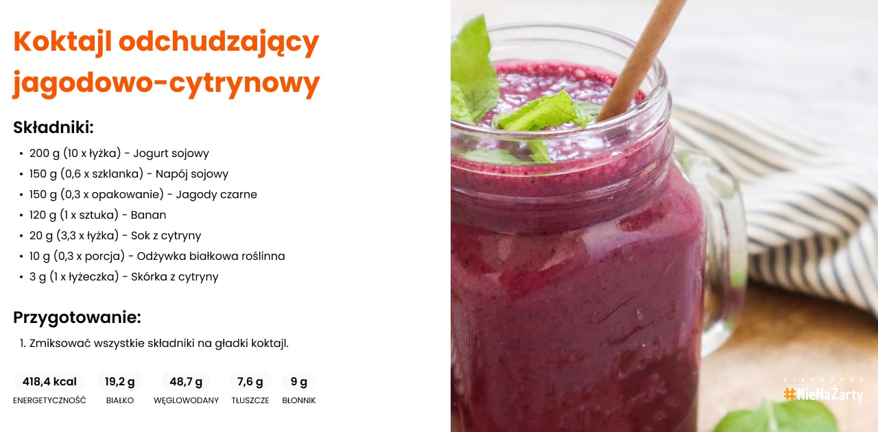 Koktajl odchudzający jagodowo-cytrynowy