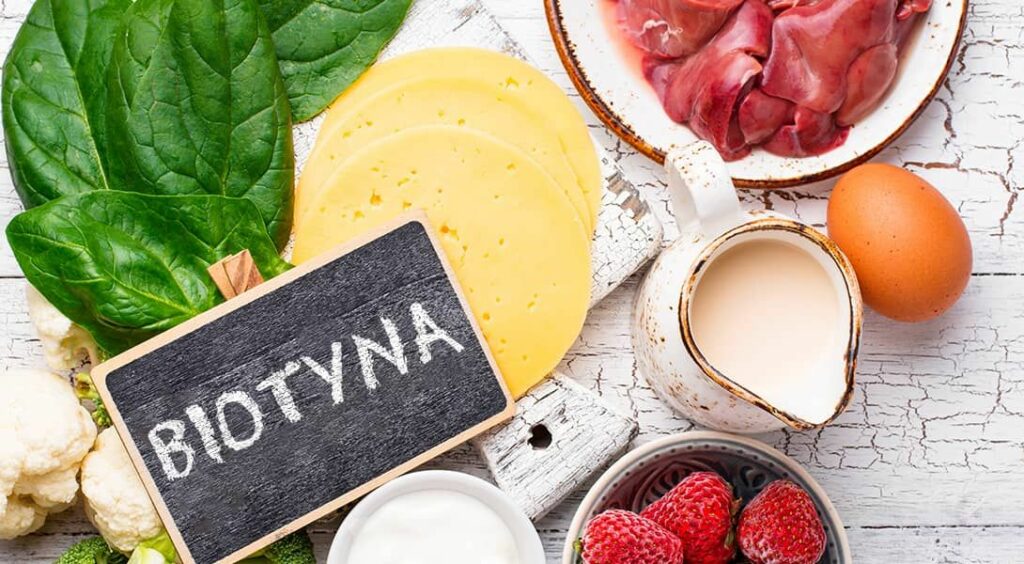 Różne produkty będące źródłem witaminy B7